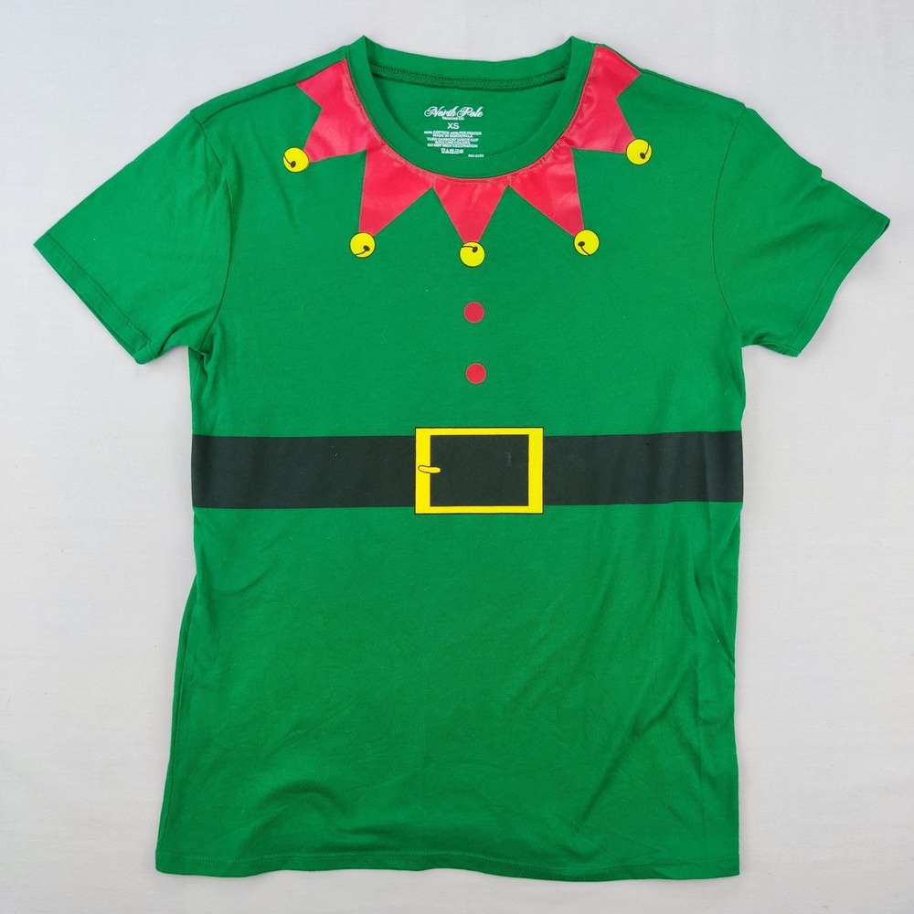 North Pole Trading Co T Shirt Mens XS Green Elf Costume Christmas Graphic Tee